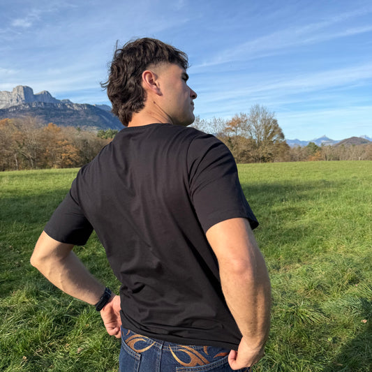 T-shirt Oversize "Logo Coloré" Noir (Coton Organique) 🌿