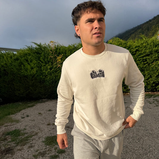 Pull Blanc Brodé "BANGER"