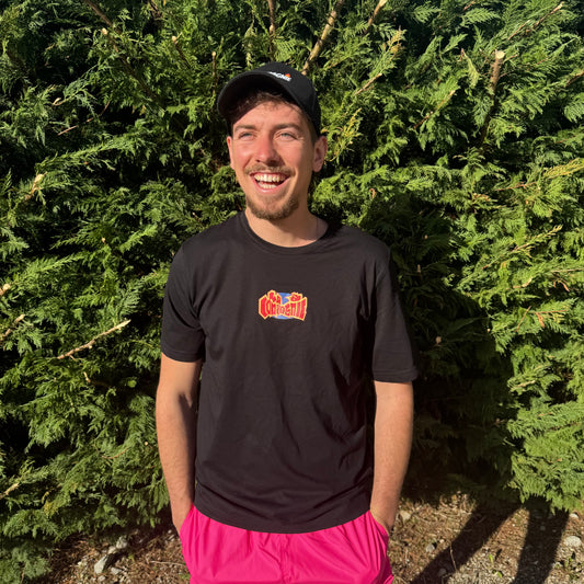 T-shirt Oversize "Logo Coloré" Noir (Coton Organique) 🌿