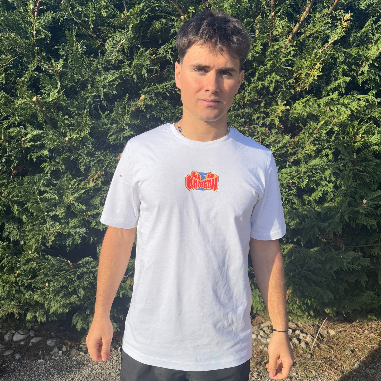 T-shirt Oversize "Logo Coloré" Blanc (Coton Organique) 🌿