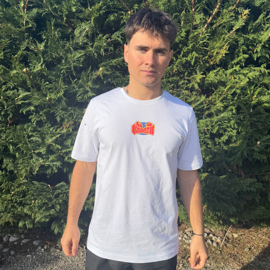 T-shirt Oversize "Logo Coloré" Blanc (Coton Organique) 🌿