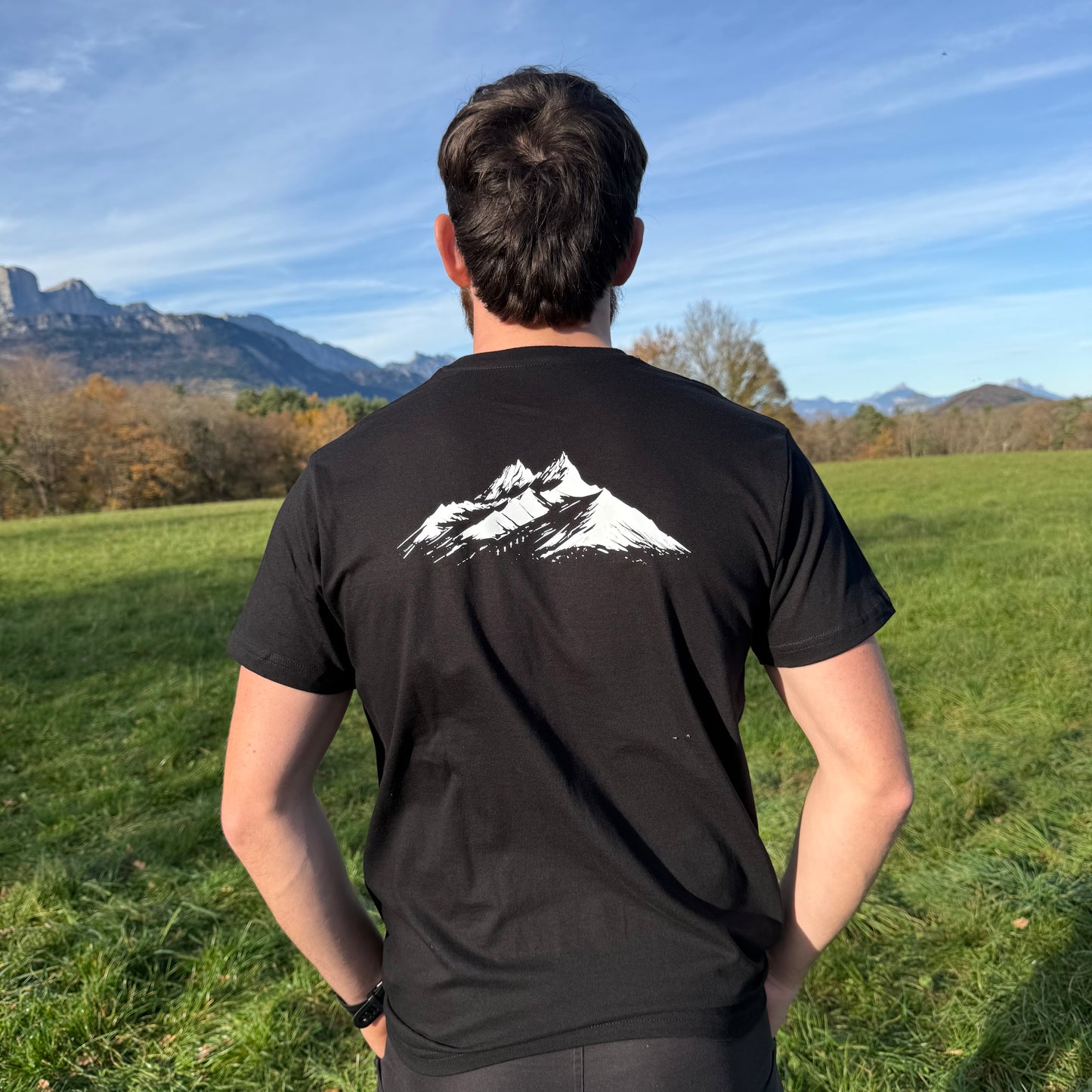 T-shirt Noir Montagne
