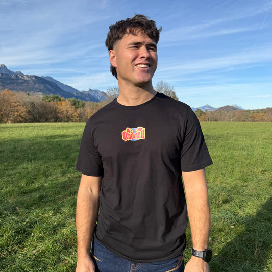 T-shirt Oversize "Logo Coloré" Noir (Coton Organique) 🌿