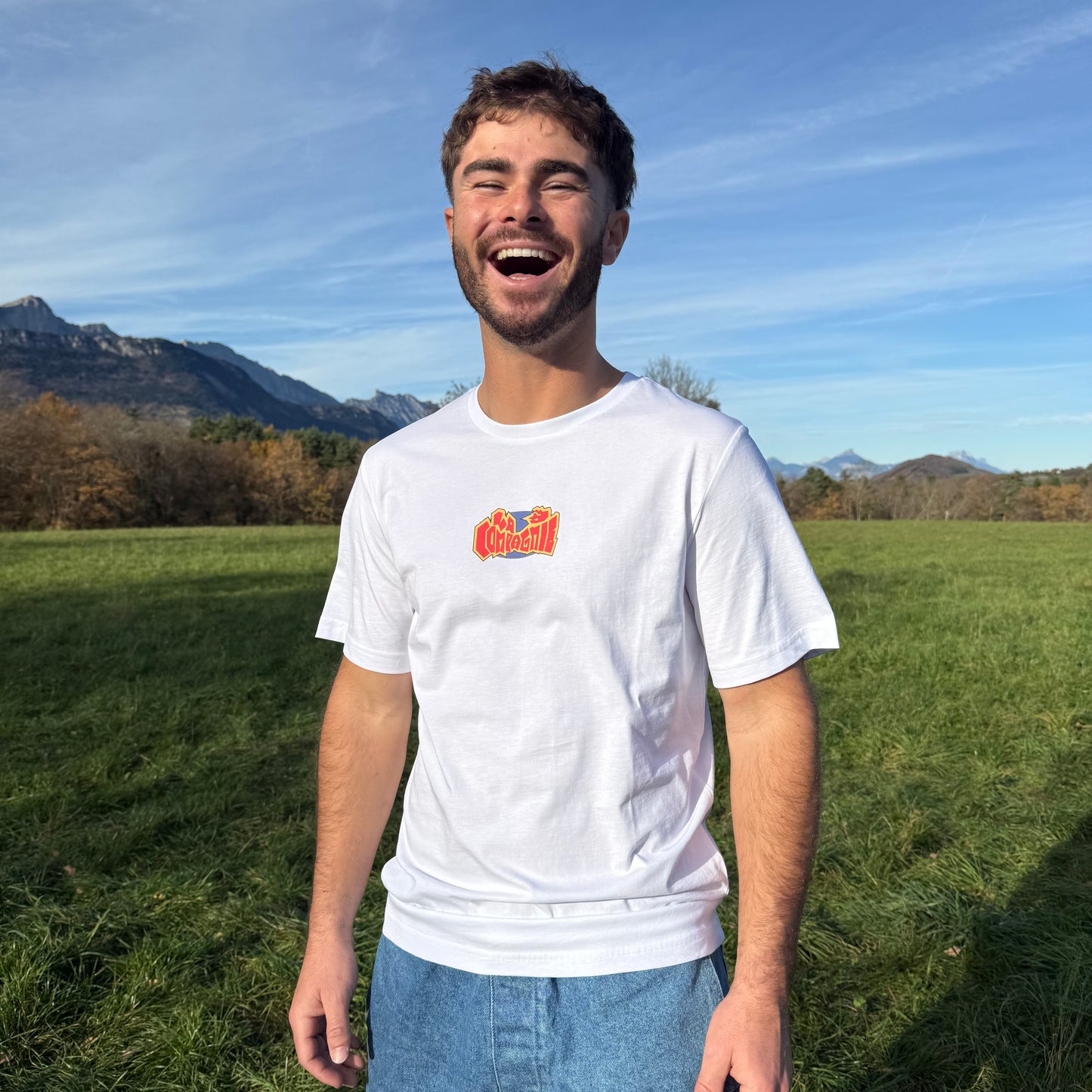T-shirt Oversize "Logo Coloré" Blanc (Coton Organique) 🌿